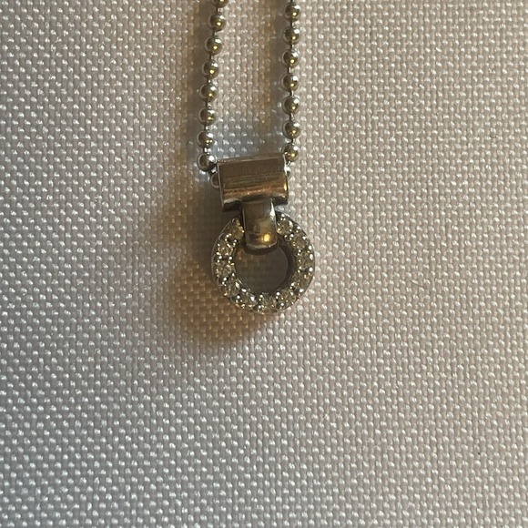 Lagos Caviar Diamond Halo Sterling Silver Open Circle Stationed Necklace 16" EUC - Picture 2 of 10